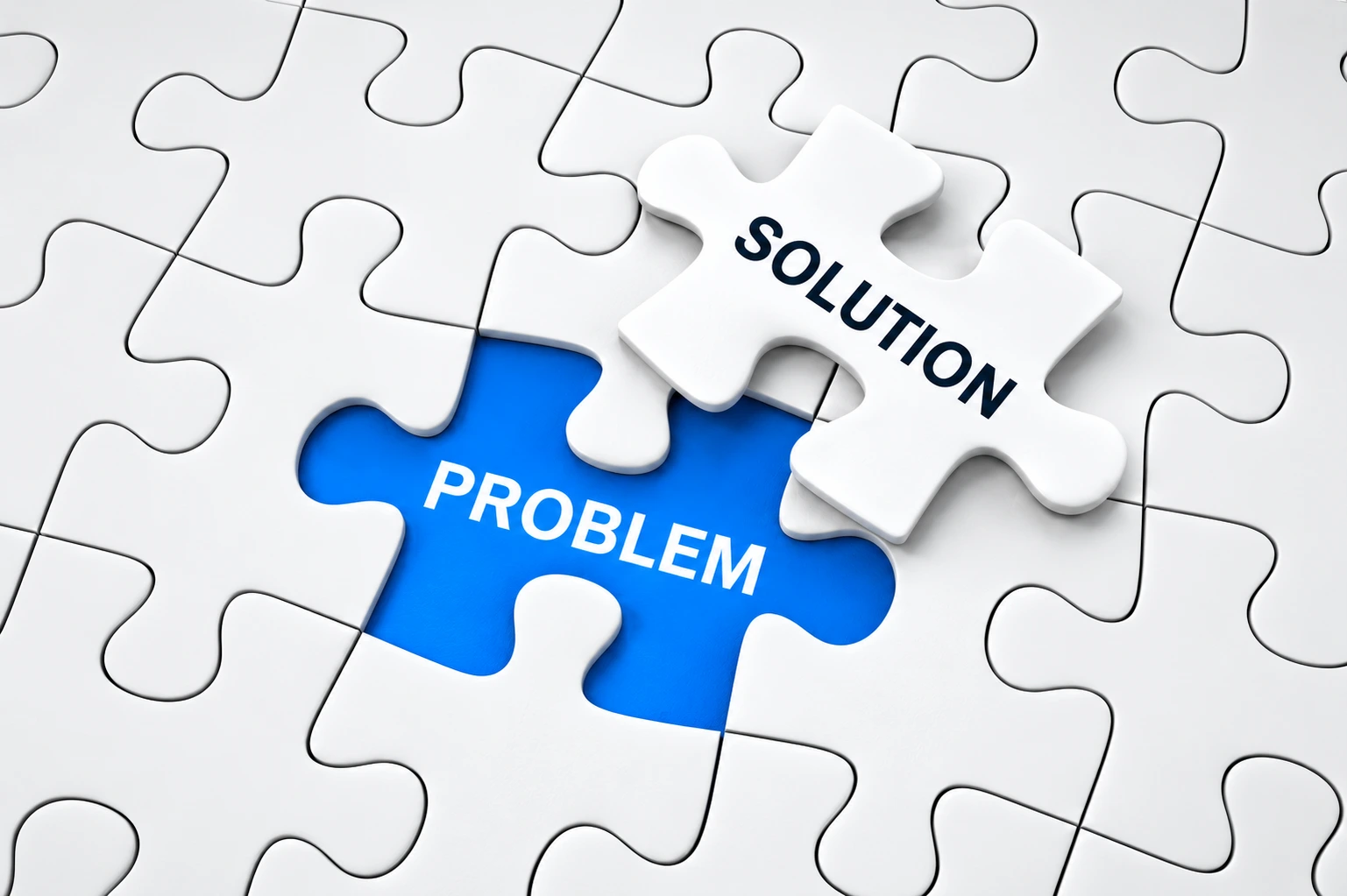 Puzzle pieces representing a digital solution