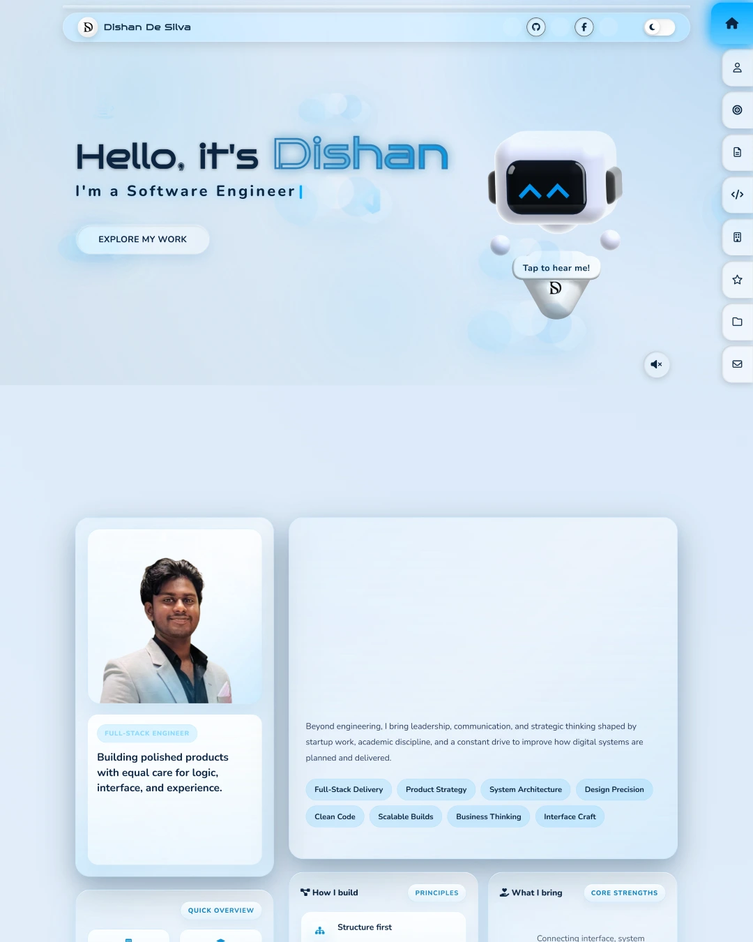 Dishan De Silva Portfolio project website